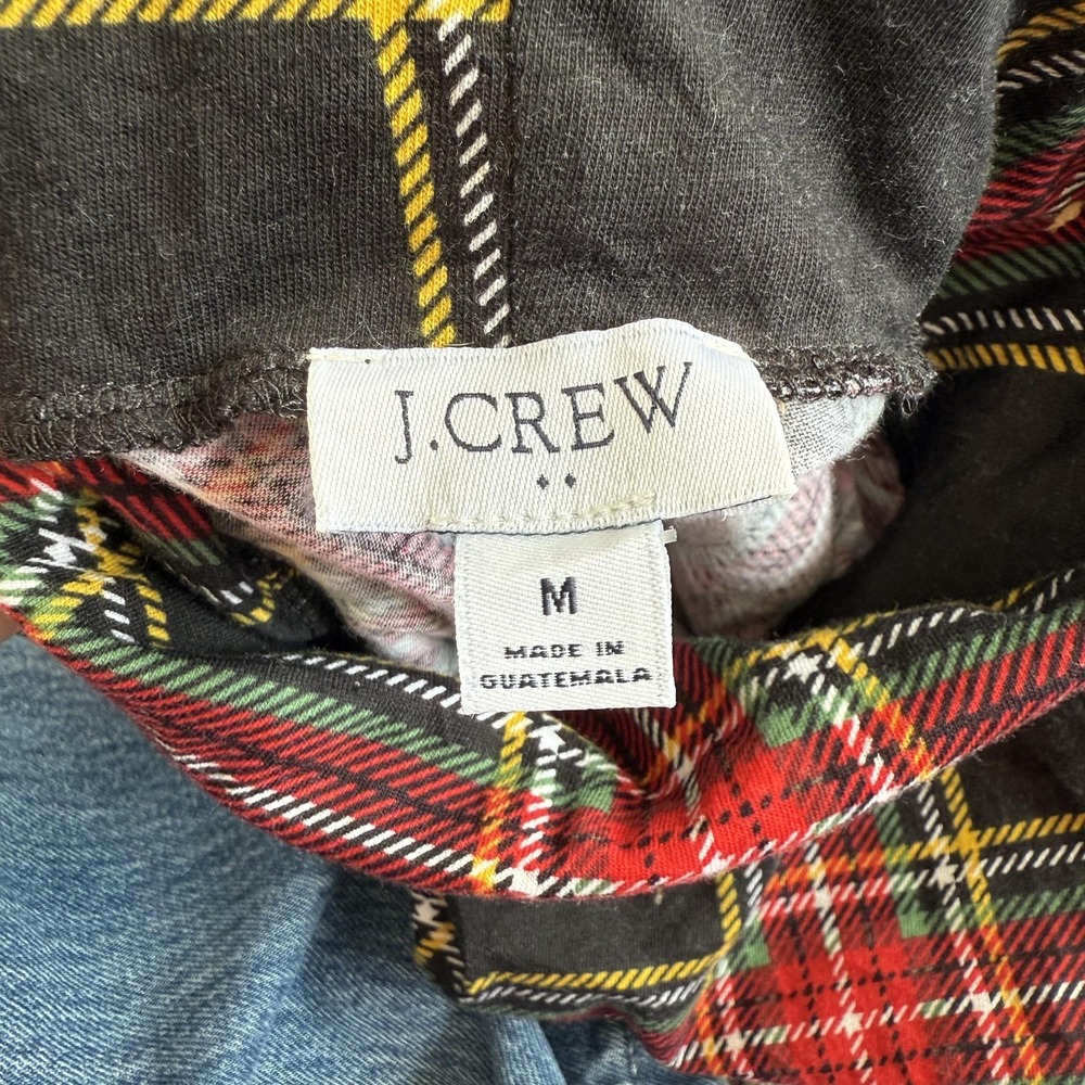 J. Crew Tissue Turtleneck Women's Medium Stewart Plaid Long Sleeve 100% Cotton - Picture 3 of 8